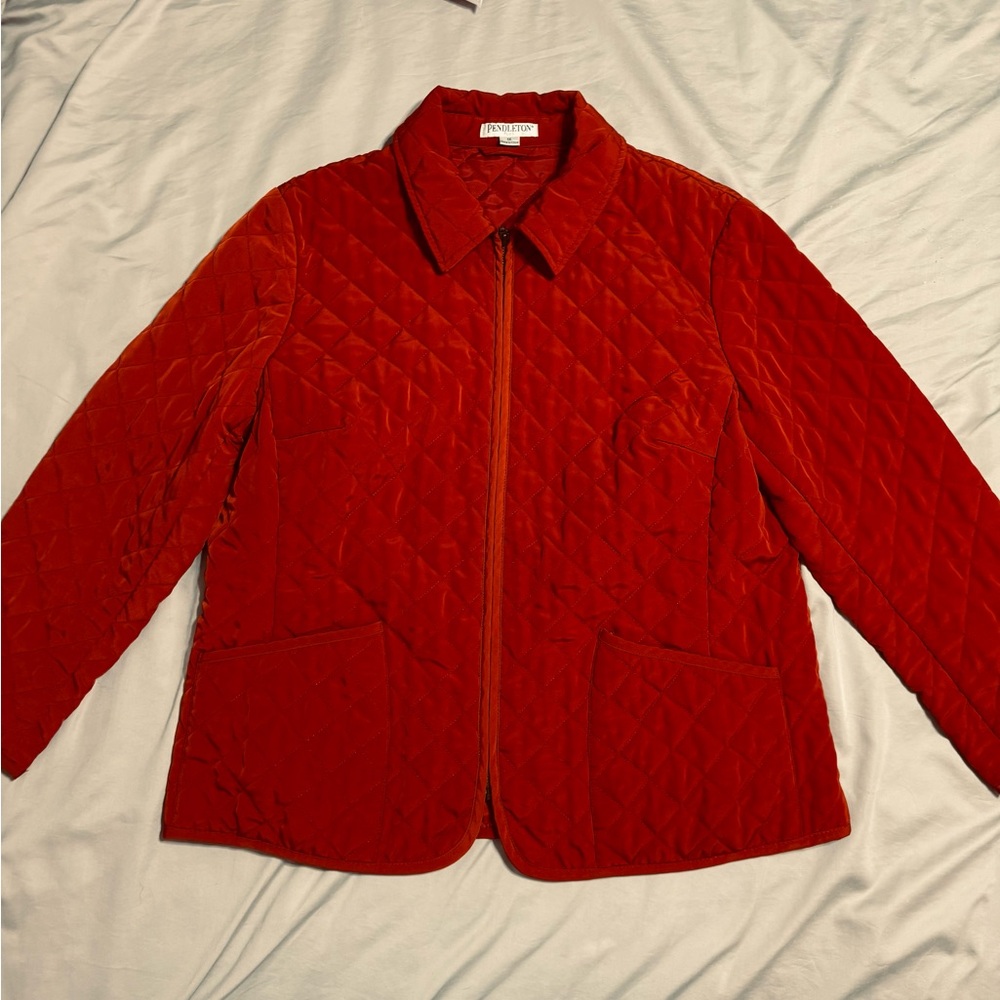 Pendleton Full Zip Front Patch Pockets Quilted Ru… - image 7